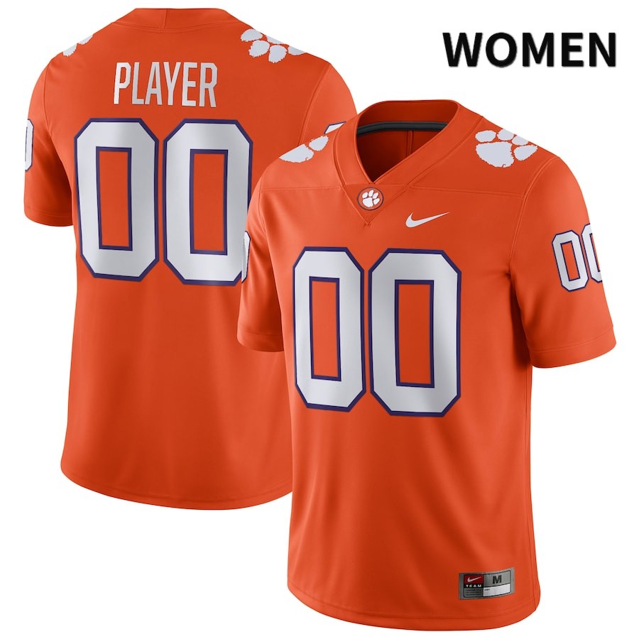 Women's Clemson Tigers Custom #00 College Orange NIL 2022 NCAA Authentic Jersey Increasing KPL00N3Y